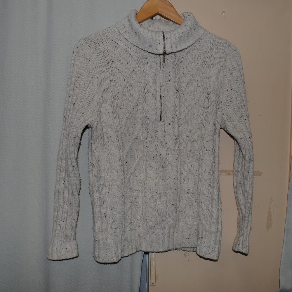Vintage Northern Reflections 1/4 Zip Speckle Cable Knit Sweater 12/14